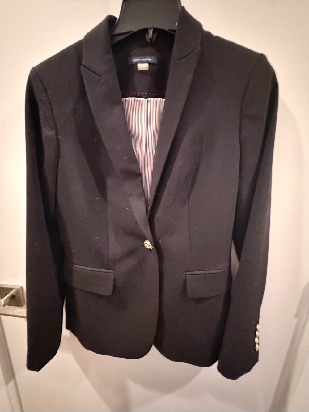 Tommy Hilfiger Black Women's Single-Button Blazer